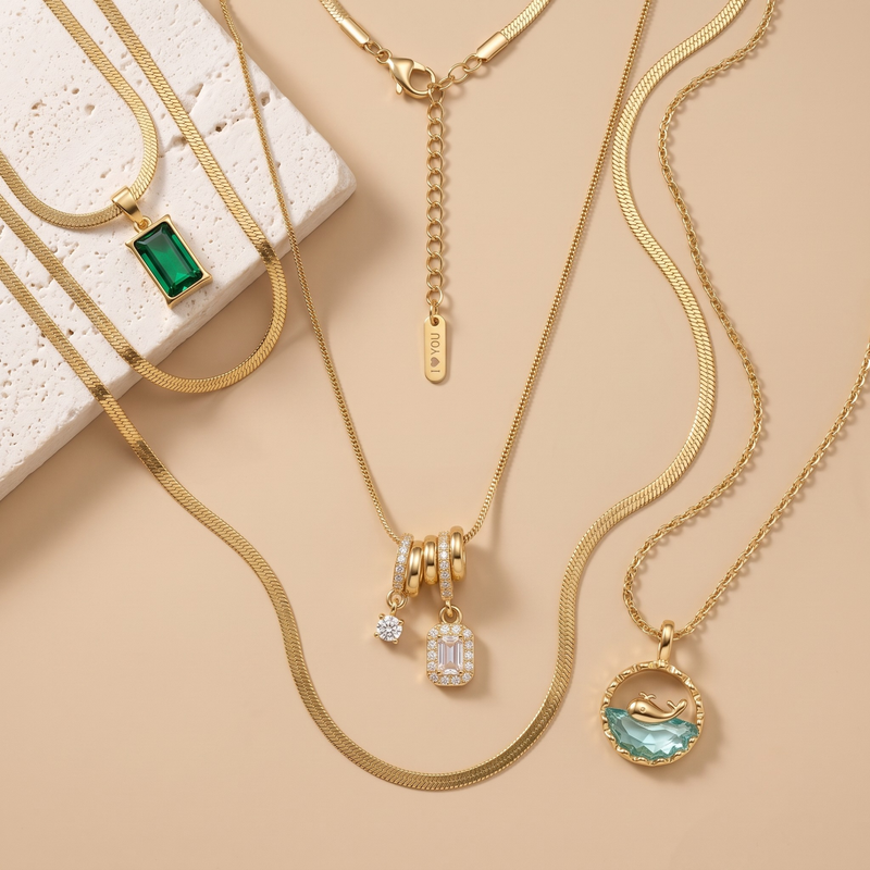 Gold Necklace for Women Gold Plated Necklace 18K Gold Plated Necklace Anti Tarnish Necklace Waterproof Necklace Minimalist Necklace